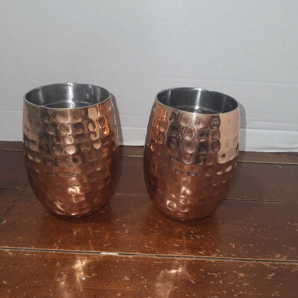 Wine Tumblers Barware Stainless Steel Copper Color Double Wall 20 oz. Insulated